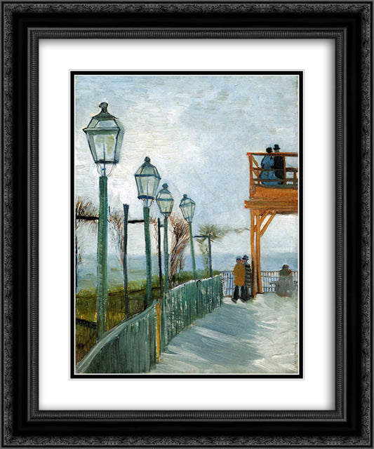 Belvedere Overlooking Montmartre 20x24 Black Ornate Wood Framed Art Print Poster with Double Matting by Van Gogh, Vincent