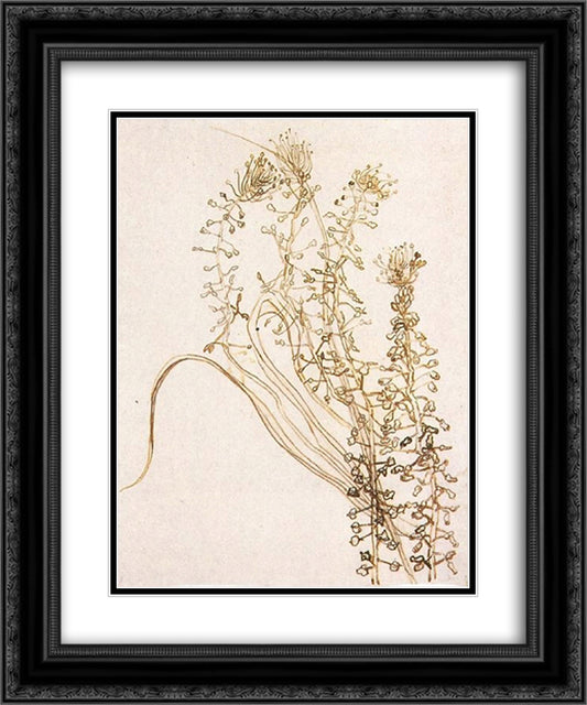 Blossoming Branches 20x24 Black Ornate Wood Framed Art Print Poster with Double Matting by Van Gogh, Vincent