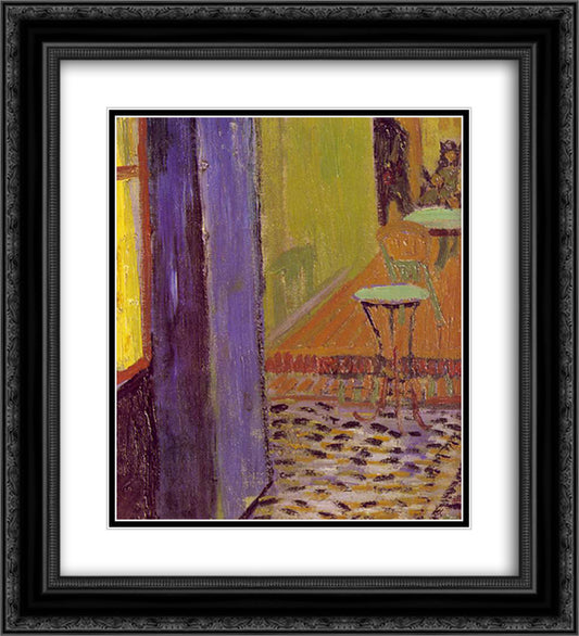 Cafe Terrace on the Place du Forum 20x22 Black Ornate Wood Framed Art Print Poster with Double Matting by Van Gogh, Vincent