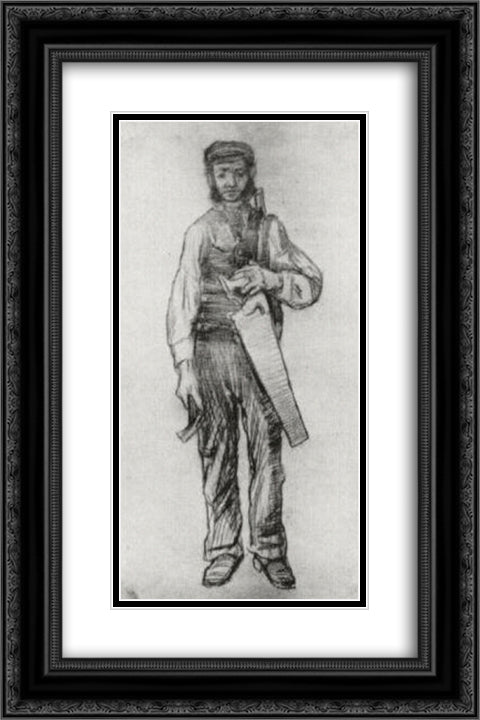 Carpenter 16x24 Black Ornate Wood Framed Art Print Poster with Double Matting by Van Gogh, Vincent