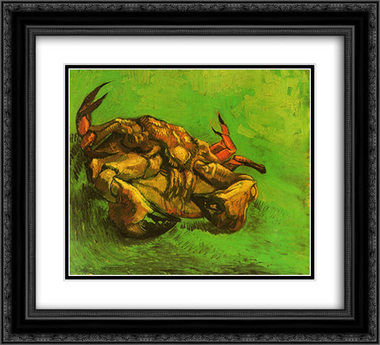 Crab on It`s Back 22x20 Black Ornate Wood Framed Art Print Poster with Double Matting by Van Gogh, Vincent