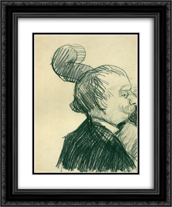 Double-Bass Player 20x24 Black Ornate Wood Framed Art Print Poster with Double Matting by Van Gogh, Vincent