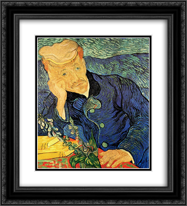 Dr. Paul Gachet 20x22 Black Ornate Wood Framed Art Print Poster with Double Matting by Van Gogh, Vincent