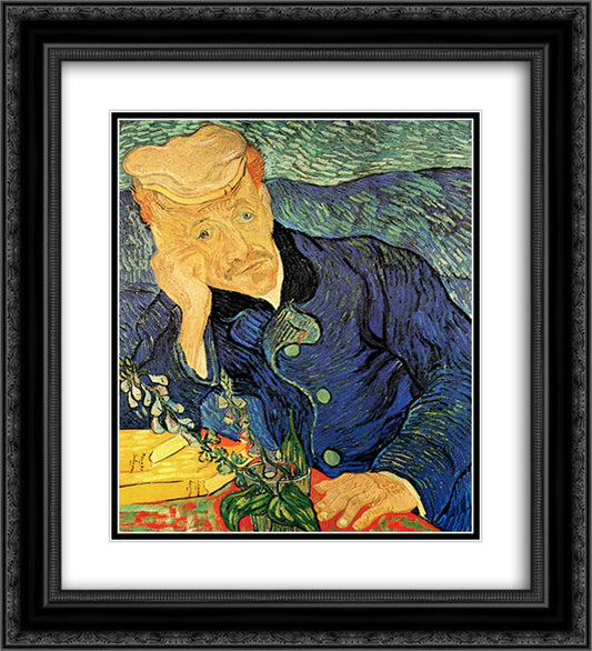 Dr. Paul Gachet 20x22 Black Ornate Wood Framed Art Print Poster with Double Matting by Van Gogh, Vincent