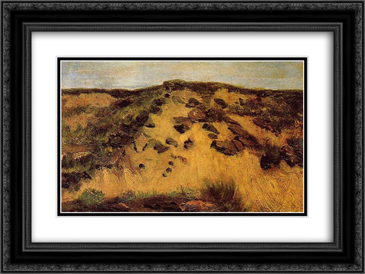Dunes 24x18 Black Ornate Wood Framed Art Print Poster with Double Matting by Van Gogh, Vincent