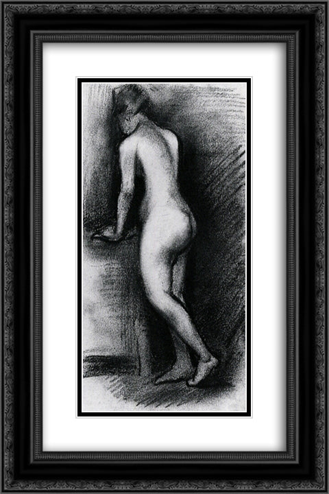 Female Nude, Standing 16x24 Black Ornate Wood Framed Art Print Poster with Double Matting by Van Gogh, Vincent