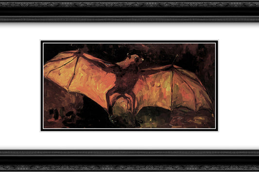 Flying Fox 24x16 Black Ornate Wood Framed Art Print Poster with Double Matting by Van Gogh, Vincent