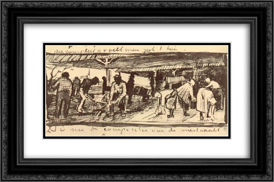 Garbage Dump 24x16 Black Ornate Wood Framed Art Print Poster with Double Matting by Van Gogh, Vincent
