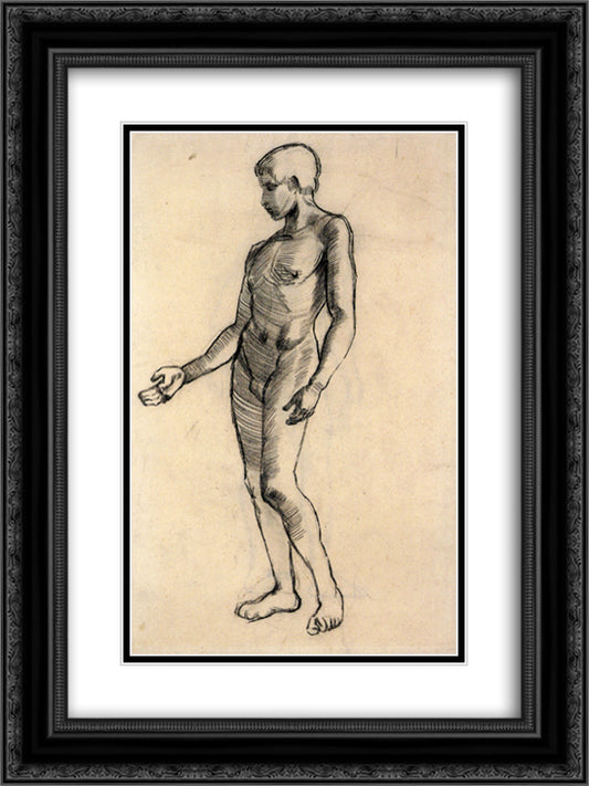 Idol 18x24 Black Ornate Wood Framed Art Print Poster with Double Matting by Van Gogh, Vincent