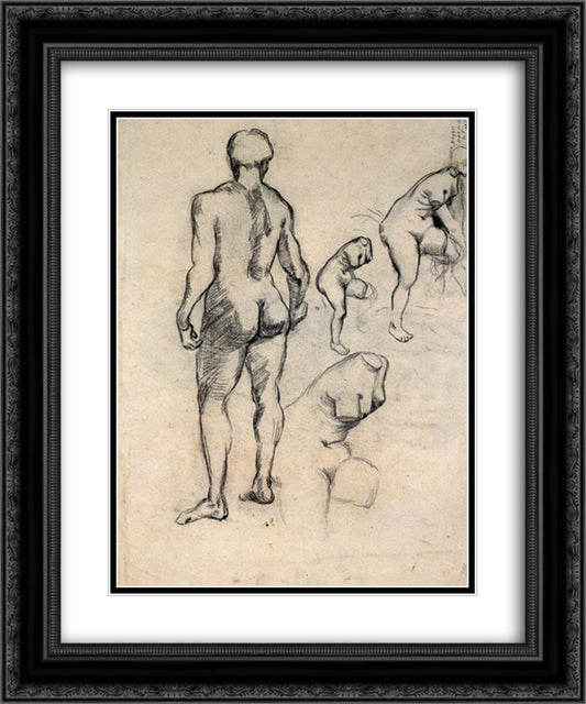 Idol and Sketches of Venus 20x24 Black Ornate Wood Framed Art Print Poster with Double Matting by Van Gogh, Vincent