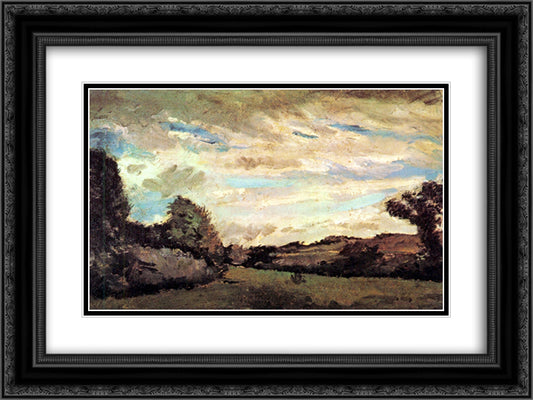 Landscape with Dunes 24x18 Black Ornate Wood Framed Art Print Poster with Double Matting by Van Gogh, Vincent