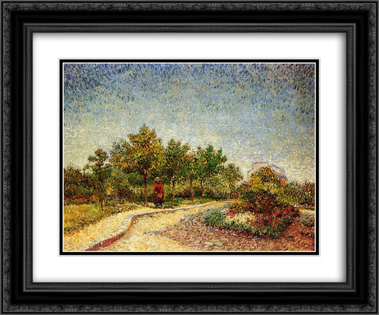 Lane in Voyer d'Argenson Park at Asnieres 24x20 Black Ornate Wood Framed Art Print Poster with Double Matting by Van Gogh, Vincent