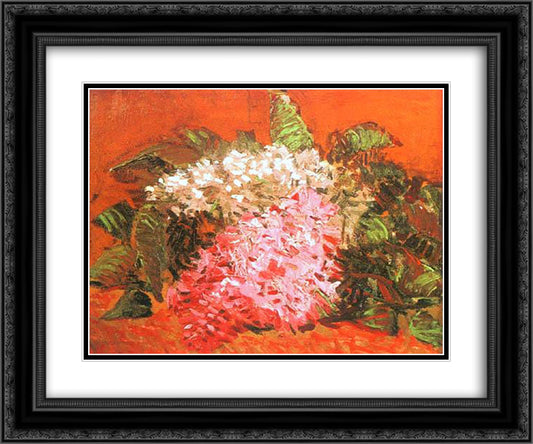 Lilacs 24x20 Black Ornate Wood Framed Art Print Poster with Double Matting by Van Gogh, Vincent
