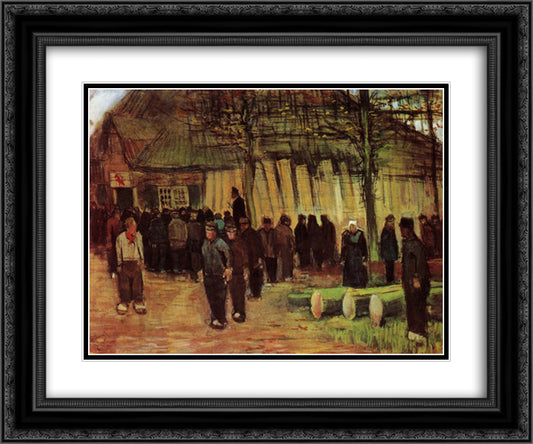 Lumber Sale 24x20 Black Ornate Wood Framed Art Print Poster with Double Matting by Van Gogh, Vincent