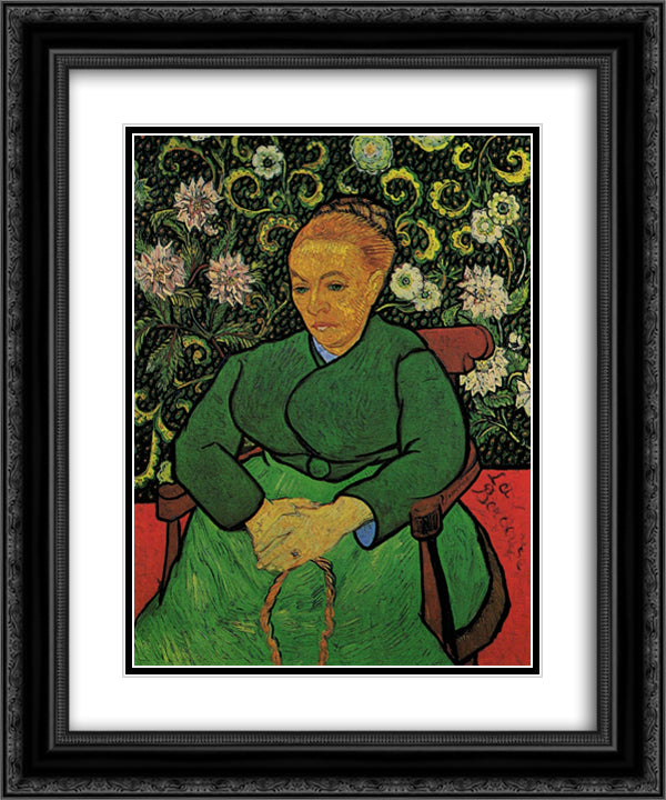 Madame Augustine Roulin 20x24 Black Ornate Wood Framed Art Print Poster with Double Matting by Van Gogh, Vincent