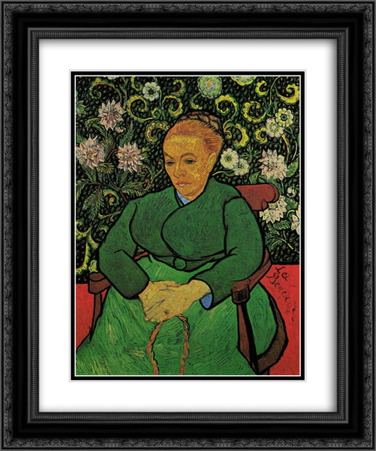 Madame Augustine Roulin 20x24 Black Ornate Wood Framed Art Print Poster with Double Matting by Van Gogh, Vincent