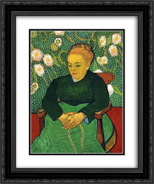 Madame Roulin Rocking the Cradle (A lullaby) 20x24 Black Ornate Wood Framed Art Print Poster with Double Matting by Van Gogh, Vincent