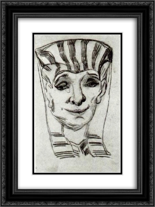 Mask of an Egyptian Mummy 18x24 Black Ornate Wood Framed Art Print Poster with Double Matting by Van Gogh, Vincent