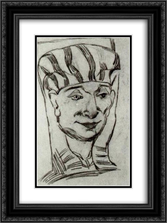 Mask of an Egyptian Mummy 2 18x24 Black Ornate Wood Framed Art Print Poster with Double Matting by Van Gogh, Vincent