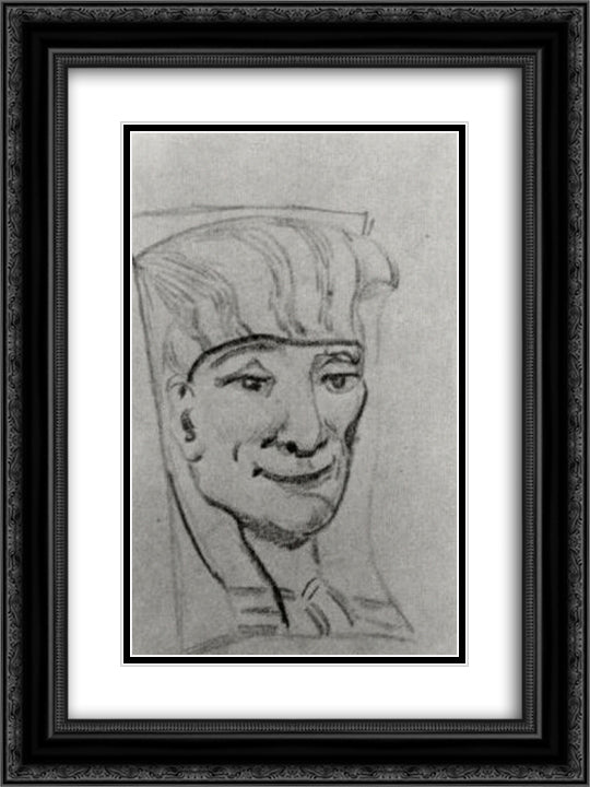 Mask of an Egyptian Mummy 3 18x24 Black Ornate Wood Framed Art Print Poster with Double Matting by Van Gogh, Vincent