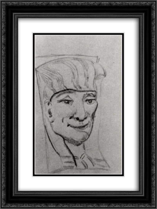 Mask of an Egyptian Mummy 3 18x24 Black Ornate Wood Framed Art Print Poster with Double Matting by Van Gogh, Vincent