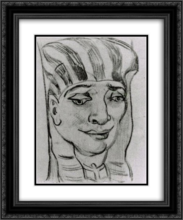 Mask of an Egyptian Mummy 4 20x24 Black Ornate Wood Framed Art Print Poster with Double Matting by Van Gogh, Vincent