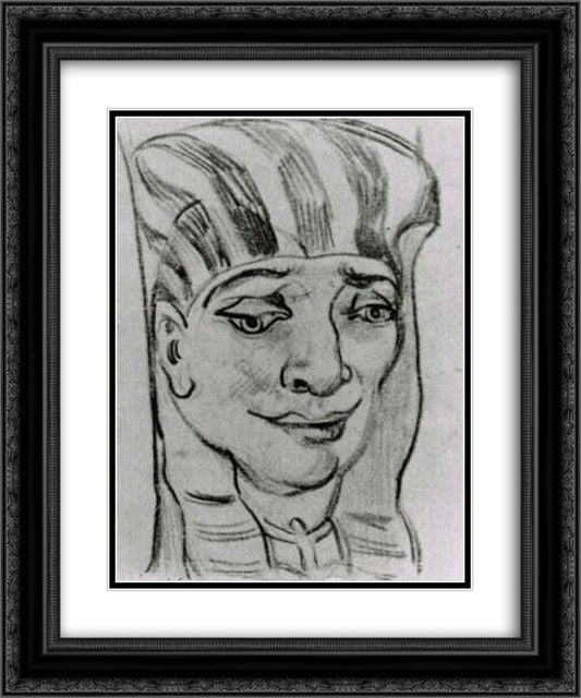 Mask of an Egyptian Mummy 4 20x24 Black Ornate Wood Framed Art Print Poster with Double Matting by Van Gogh, Vincent