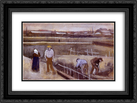 Meadows near Rijswijk 24x18 Black Ornate Wood Framed Art Print Poster with Double Matting by Van Gogh, Vincent