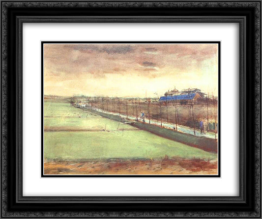 Meadows near Rijswijk and the Schenkweg 24x20 Black Ornate Wood Framed Art Print Poster with Double Matting by Van Gogh, Vincent