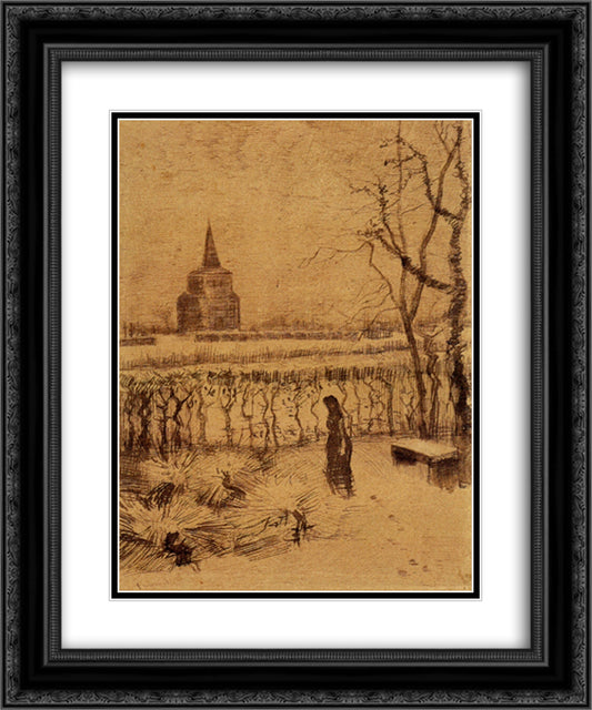 Melancholy 20x24 Black Ornate Wood Framed Art Print Poster with Double Matting by Van Gogh, Vincent