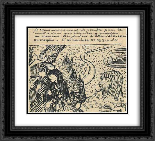 Memory of the Garden at Etten 22x20 Black Ornate Wood Framed Art Print Poster with Double Matting by Van Gogh, Vincent