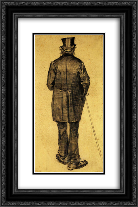 Old Man in a Tail-coat 16x24 Black Ornate Wood Framed Art Print Poster with Double Matting by Van Gogh, Vincent