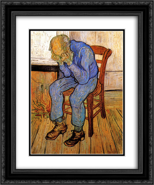 Old Man in Sorrow (On the Threshold of Eternity) 20x24 Black Ornate Wood Framed Art Print Poster with Double Matting by Van Gogh, Vincent