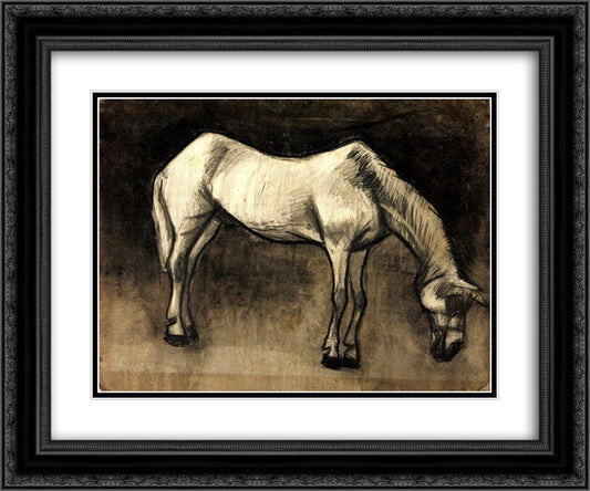 Old Nag 24x20 Black Ornate Wood Framed Art Print Poster with Double Matting by Van Gogh, Vincent