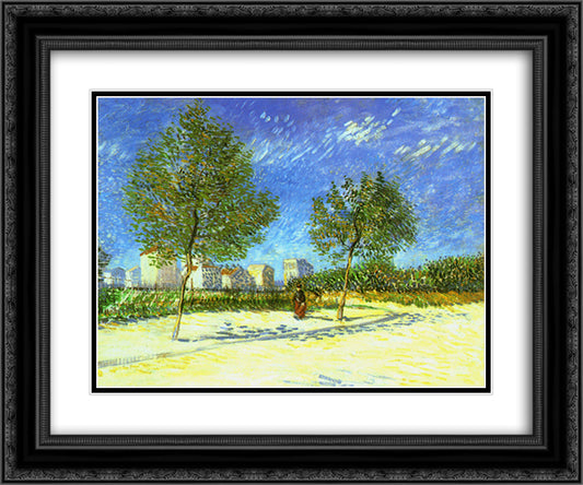 On the Outskirts of Paris 24x20 Black Ornate Wood Framed Art Print Poster with Double Matting by Van Gogh, Vincent