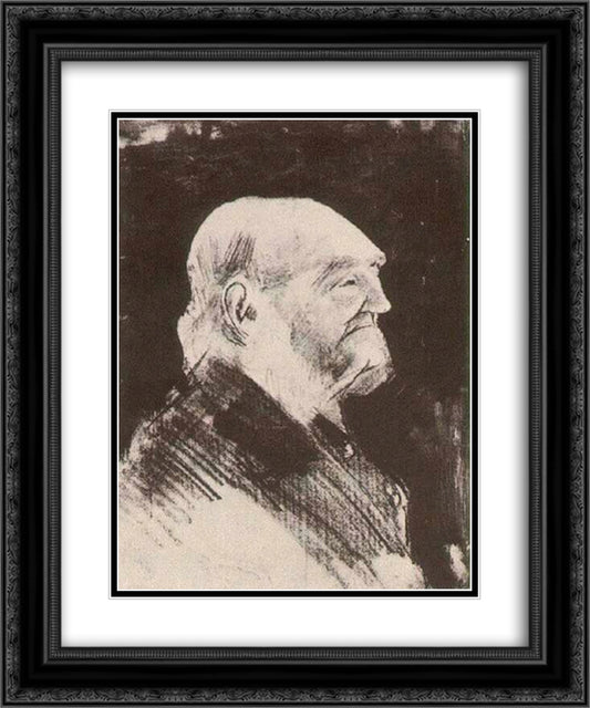 Orphan Man, Bareheaded 20x24 Black Ornate Wood Framed Art Print Poster with Double Matting by Van Gogh, Vincent