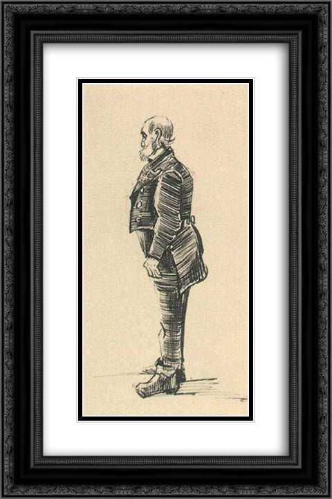 Orphan Man, Standing 16x24 Black Ornate Wood Framed Art Print Poster with Double Matting by Van Gogh, Vincent