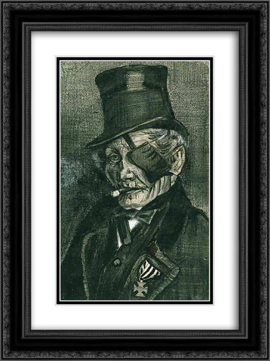 Orphan Man in Sunday Clothes with Eye Bandage 18x24 Black Ornate Wood Framed Art Print Poster with Double Matting by Van Gogh, Vincent