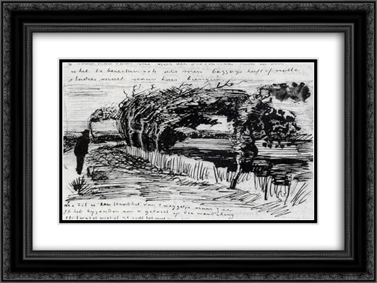 Path to the Beach 24x18 Black Ornate Wood Framed Art Print Poster with Double Matting by Van Gogh, Vincent