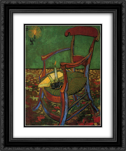 Paul Gauguin s Armchair 20x24 Black Ornate Wood Framed Art Print Poster with Double Matting by Van Gogh, Vincent