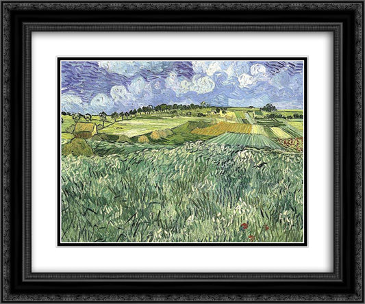 Plain near Auvers 24x20 Black Ornate Wood Framed Art Print Poster with Double Matting by Van Gogh, Vincent