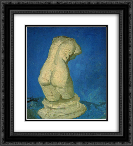 Plaster Statuette of a Female Torso 20x22 Black Ornate Wood Framed Art Print Poster with Double Matting by Van Gogh, Vincent