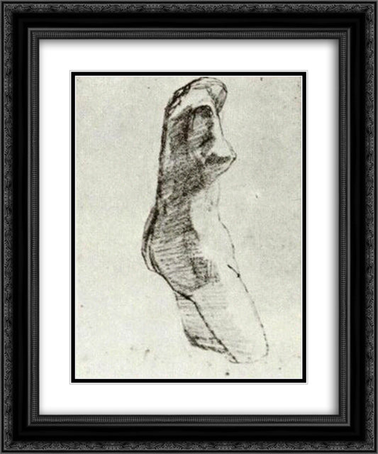 Plaster Torso of a Woman, Seen from the Side 20x24 Black Ornate Wood Framed Art Print Poster with Double Matting by Van Gogh, Vincent