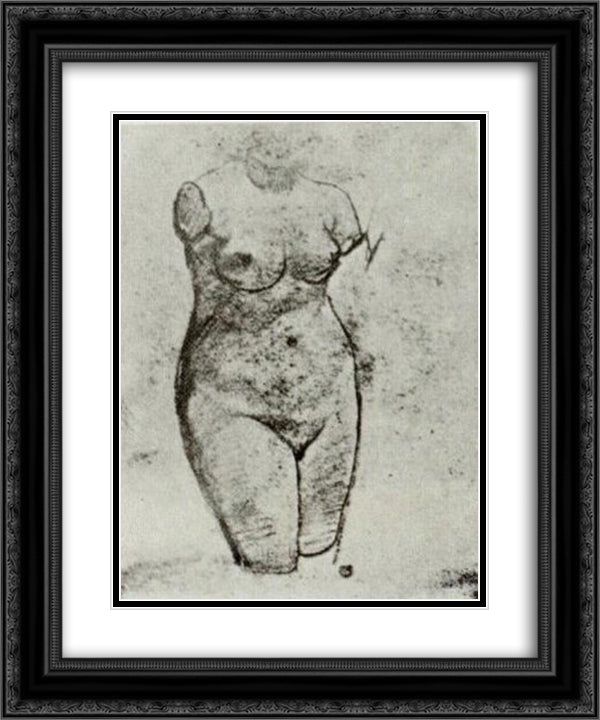 Plaster Torso of a Woman 20x24 Black Ornate Wood Framed Art Print Poster with Double Matting by Van Gogh, Vincent