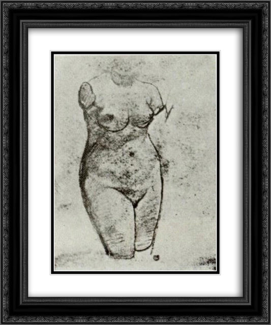 Plaster Torso of a Woman 20x24 Black Ornate Wood Framed Art Print Poster with Double Matting by Van Gogh, Vincent