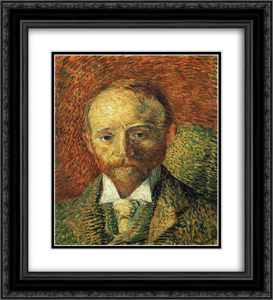 Portrait of Alexander Reid 20x22 Black Ornate Wood Framed Art Print Poster with Double Matting by Van Gogh, Vincent