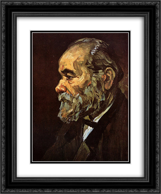 Portrait of an Old Man with Beard 20x24 Black Ornate Wood Framed Art Print Poster with Double Matting by Van Gogh, Vincent