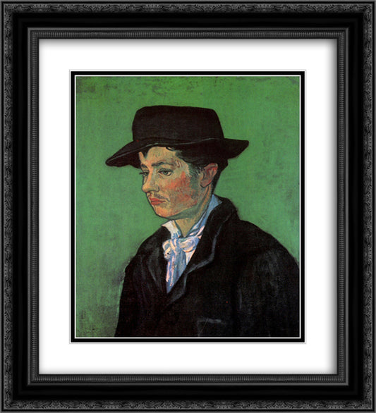 Portrait of Armand Roulin 20x22 Black Ornate Wood Framed Art Print Poster with Double Matting by Van Gogh, Vincent