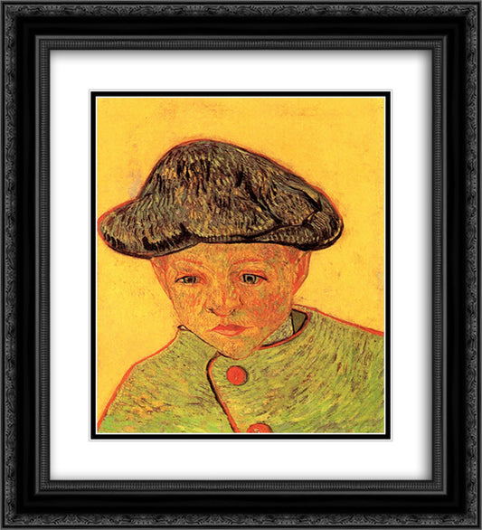 Portrait of Camille Roulin 20x22 Black Ornate Wood Framed Art Print Poster with Double Matting by Van Gogh, Vincent