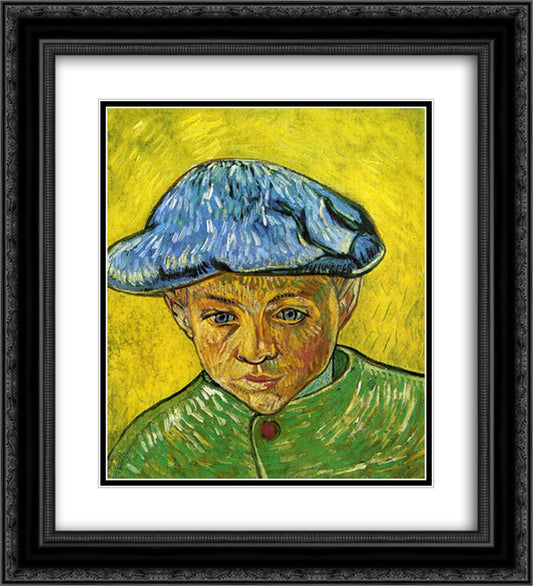 Portrait of Camille Roulin 20x22 Black Ornate Wood Framed Art Print Poster with Double Matting by Van Gogh, Vincent